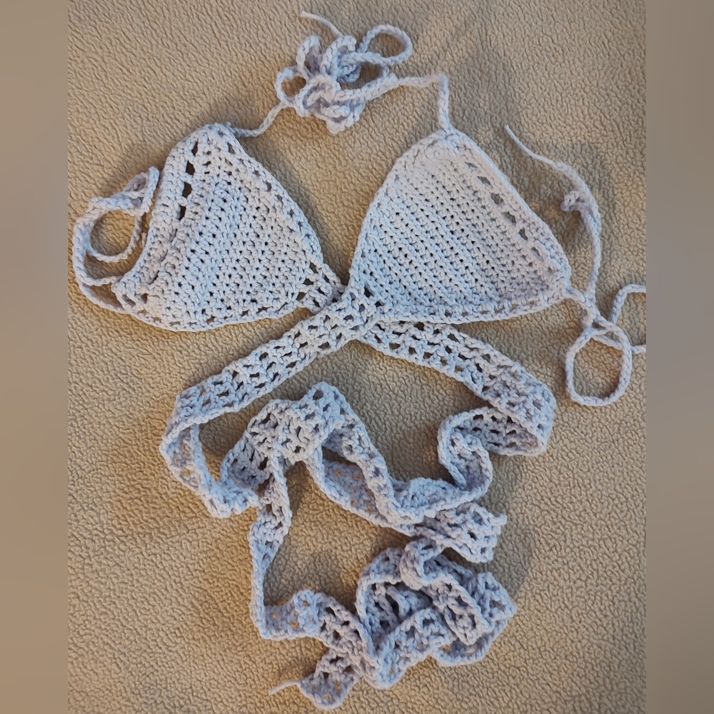 ✨Crossover Wrap Handmade Crochet Bikini Top💫